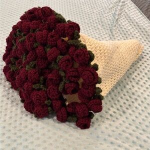 Handmade Crocheted Bouquet Blanket wool blend yarn!  Perfect gift idea!